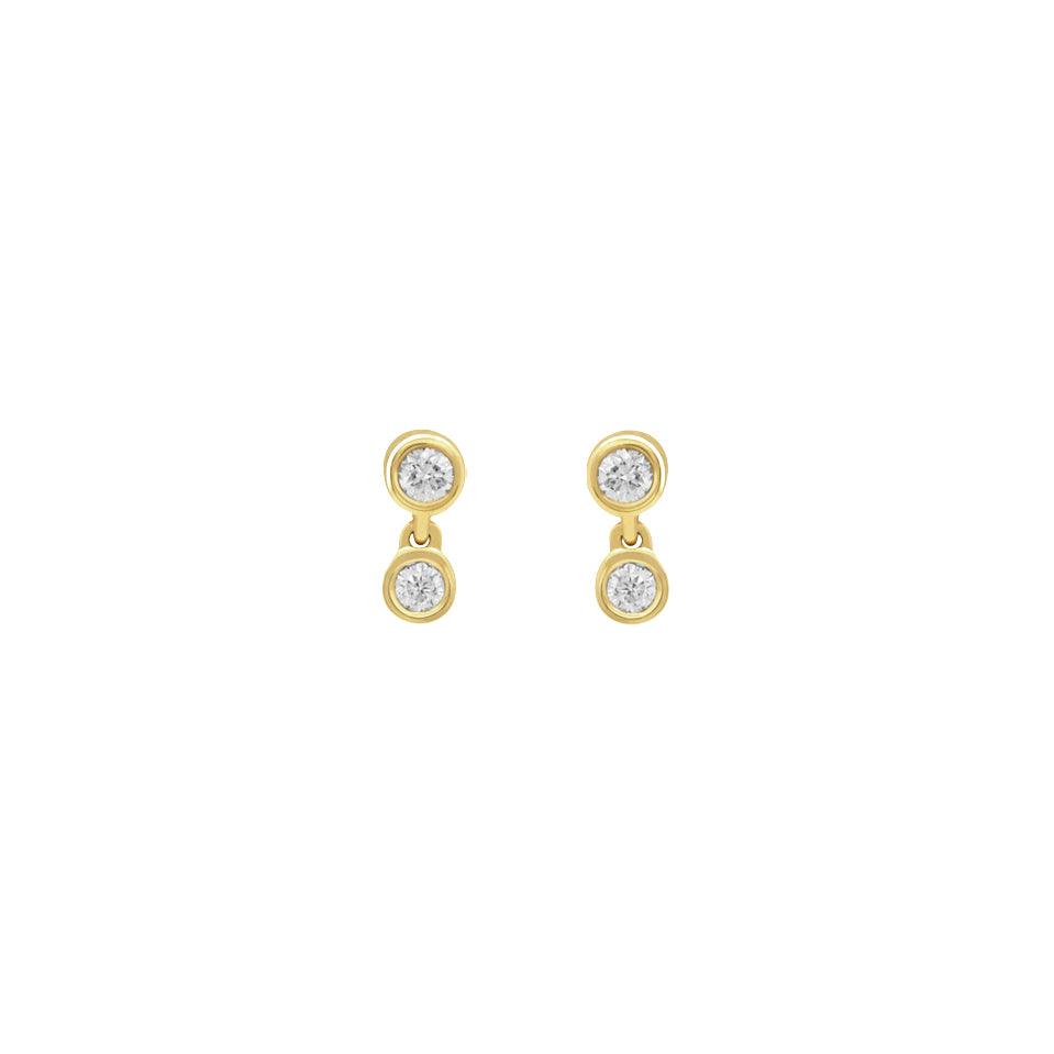 14k Gold Diamond Drops Earrings - Aureli Jewelry