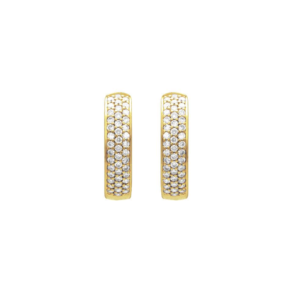 14k Gold Diamond Pave Huggies - Aureli Jewelry