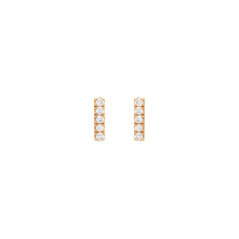 14k Gold Diamond Bar Earrings - Aureli Jewelry
