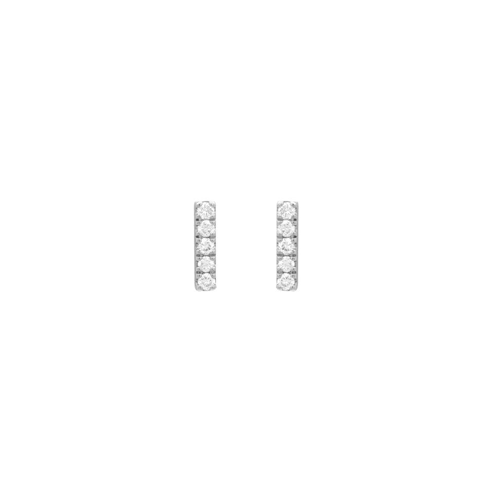 14k Gold Diamond Bar Earrings - Aureli Jewelry