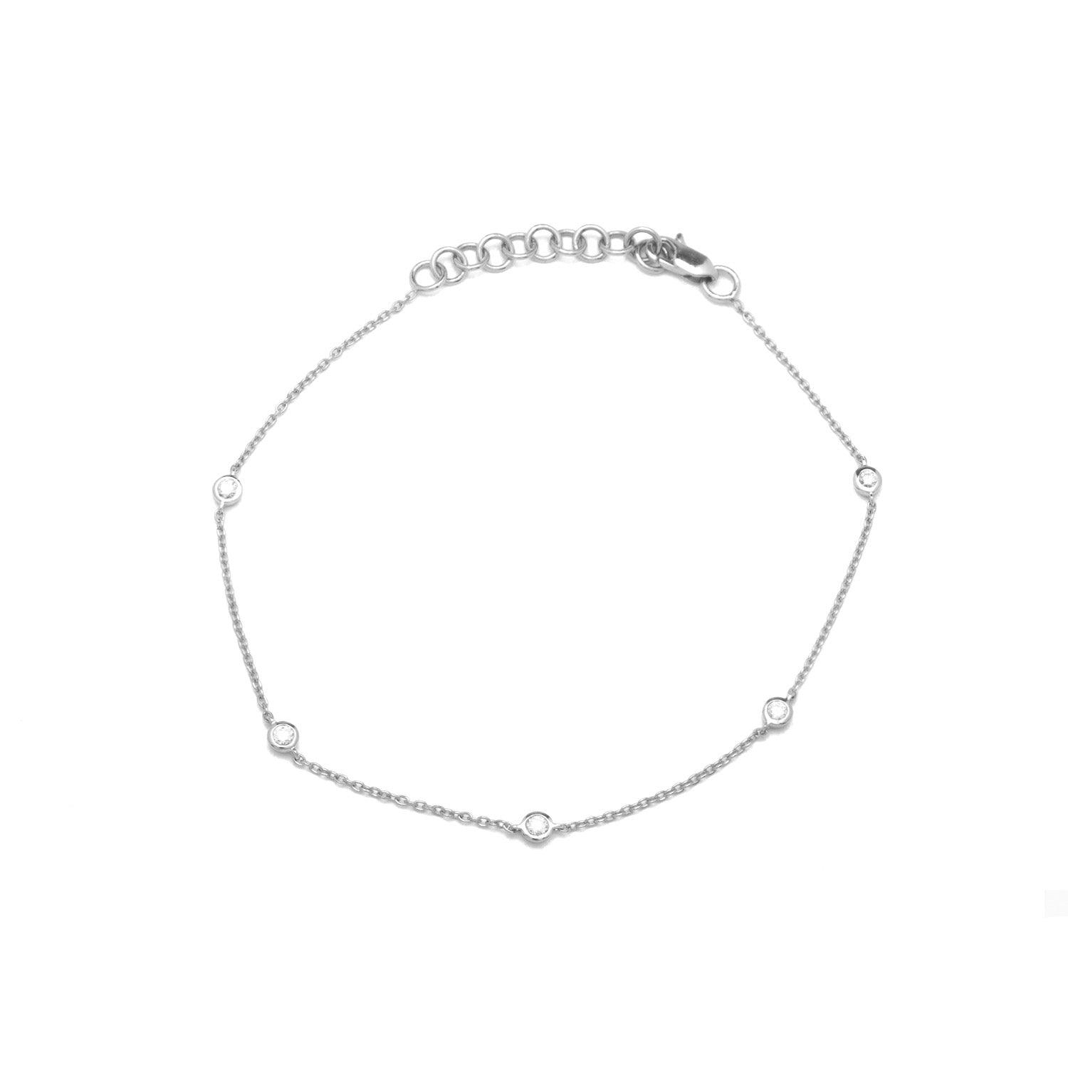14k Gold Diamond Bezel Bracelet - Aureli Jewelry