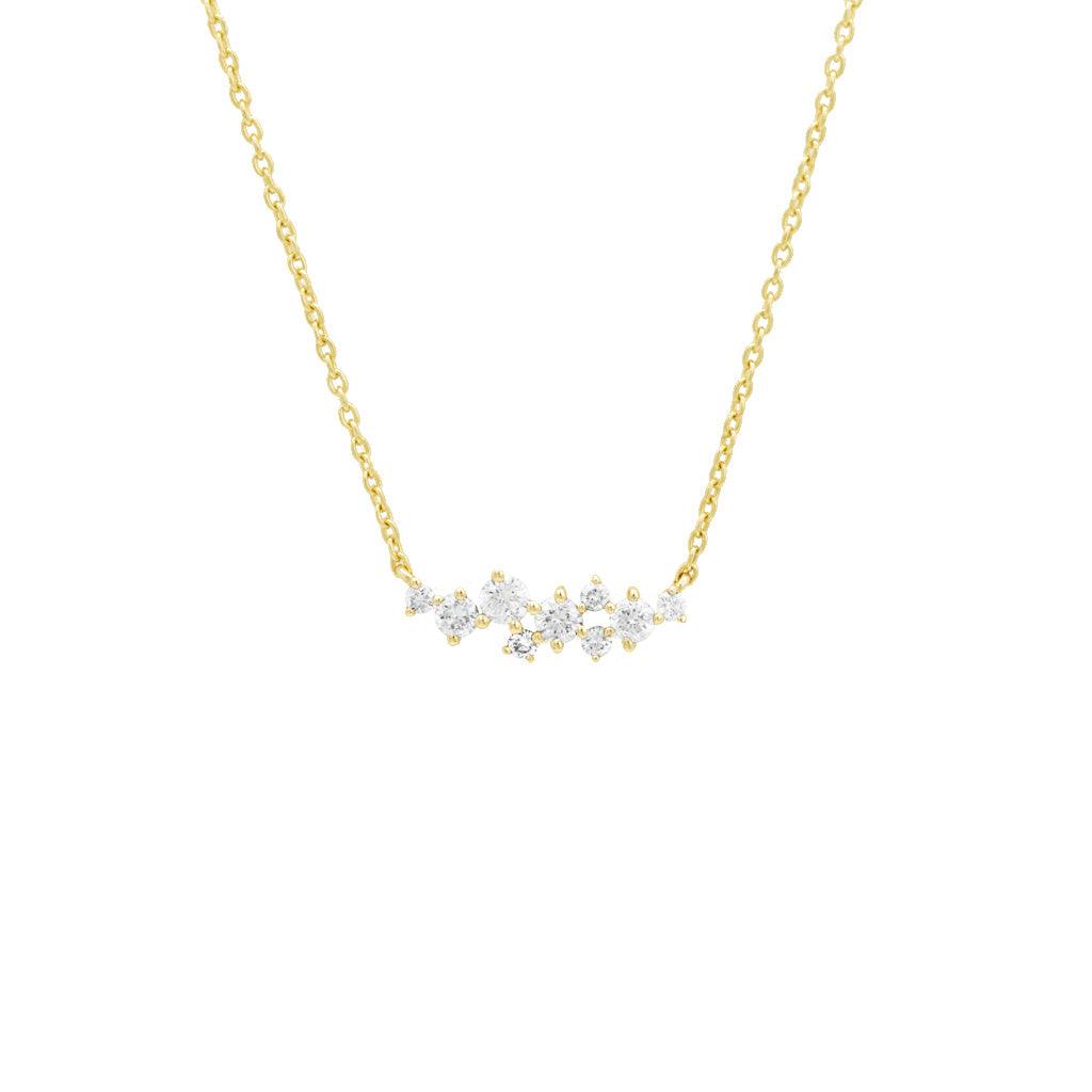 14k Gold Diamond Cluster Necklace - Aureli Jewelry