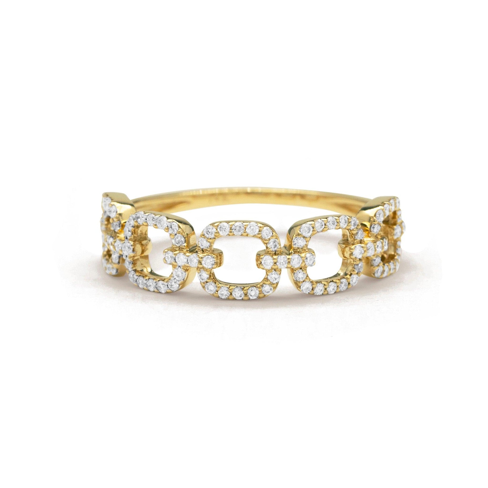 14k Gold Square Diamond Ring - Aureli Jewelry