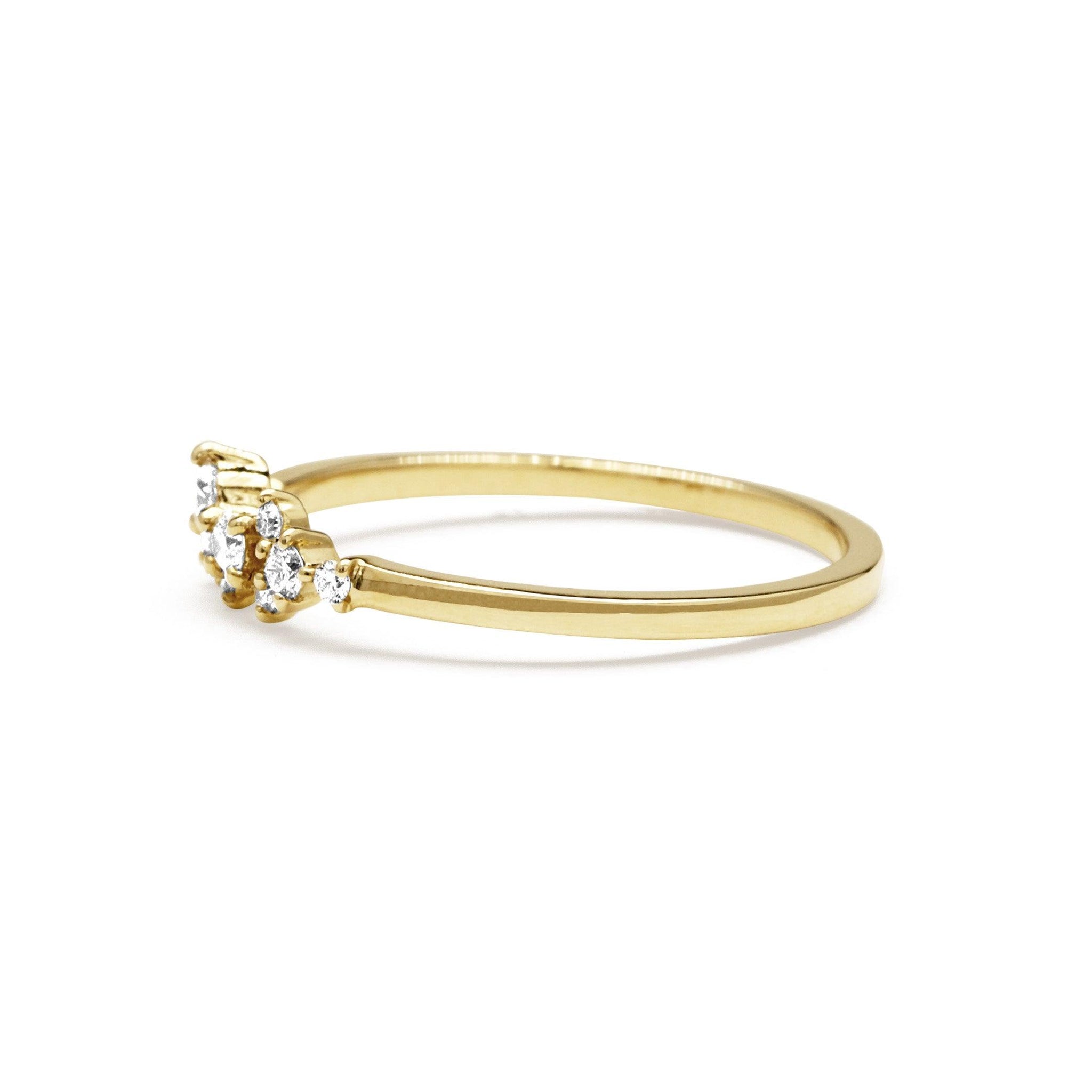 14k Gold Cluster Diamond Ring - Aureli Jewelry