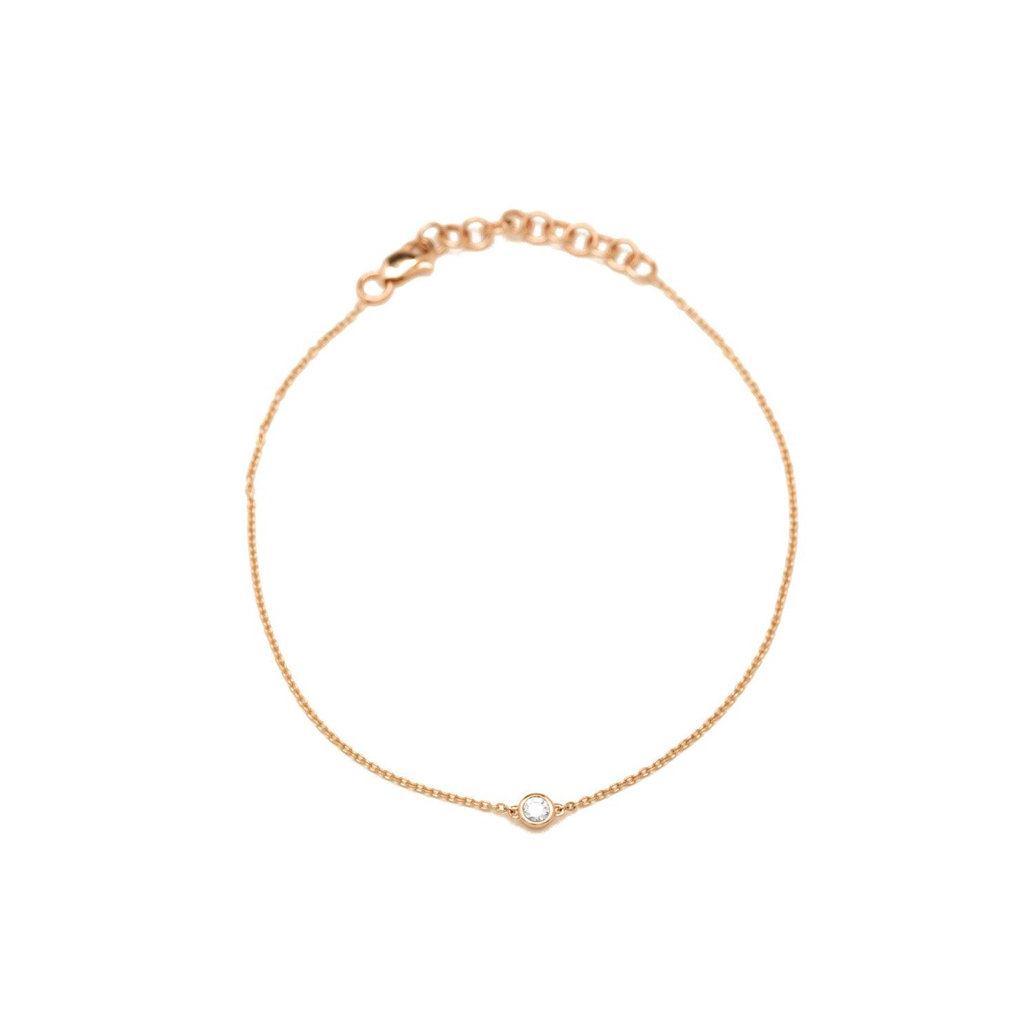 14k Gold Single Diamond Bracelet - Aureli Jewelry