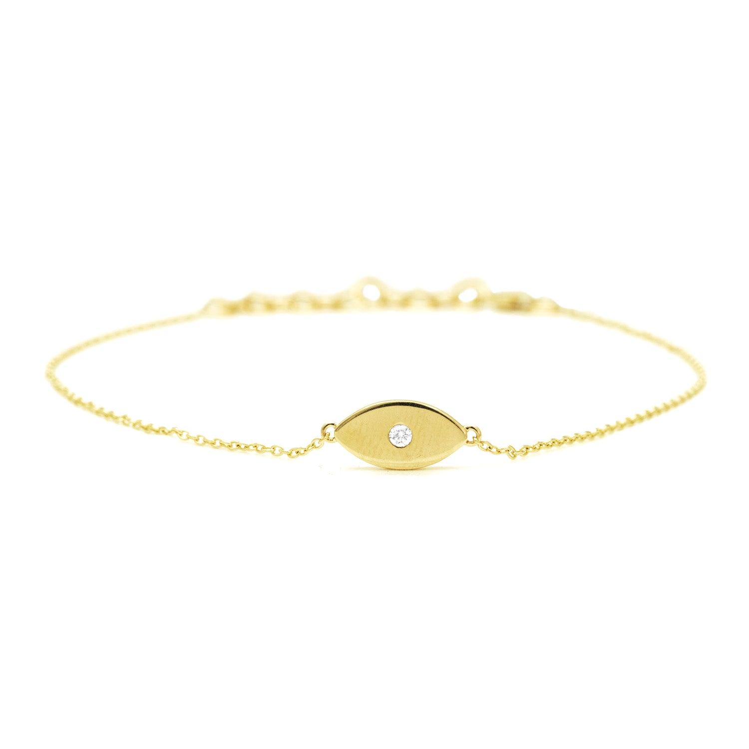 14k Gold Evil Eye Bracelet - Aureli Jewelry