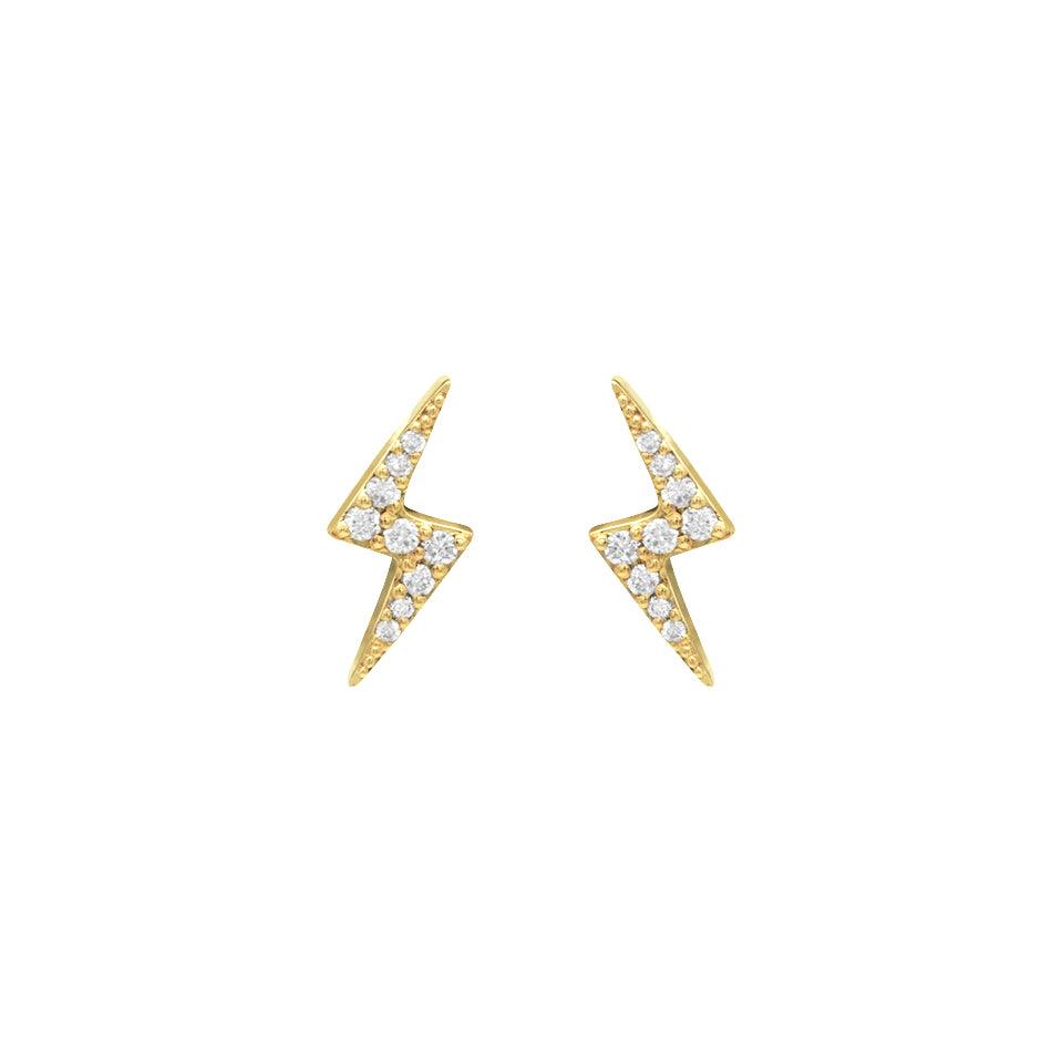 14k Gold Diamond Zig Zag Earrings - Aureli Jewelry