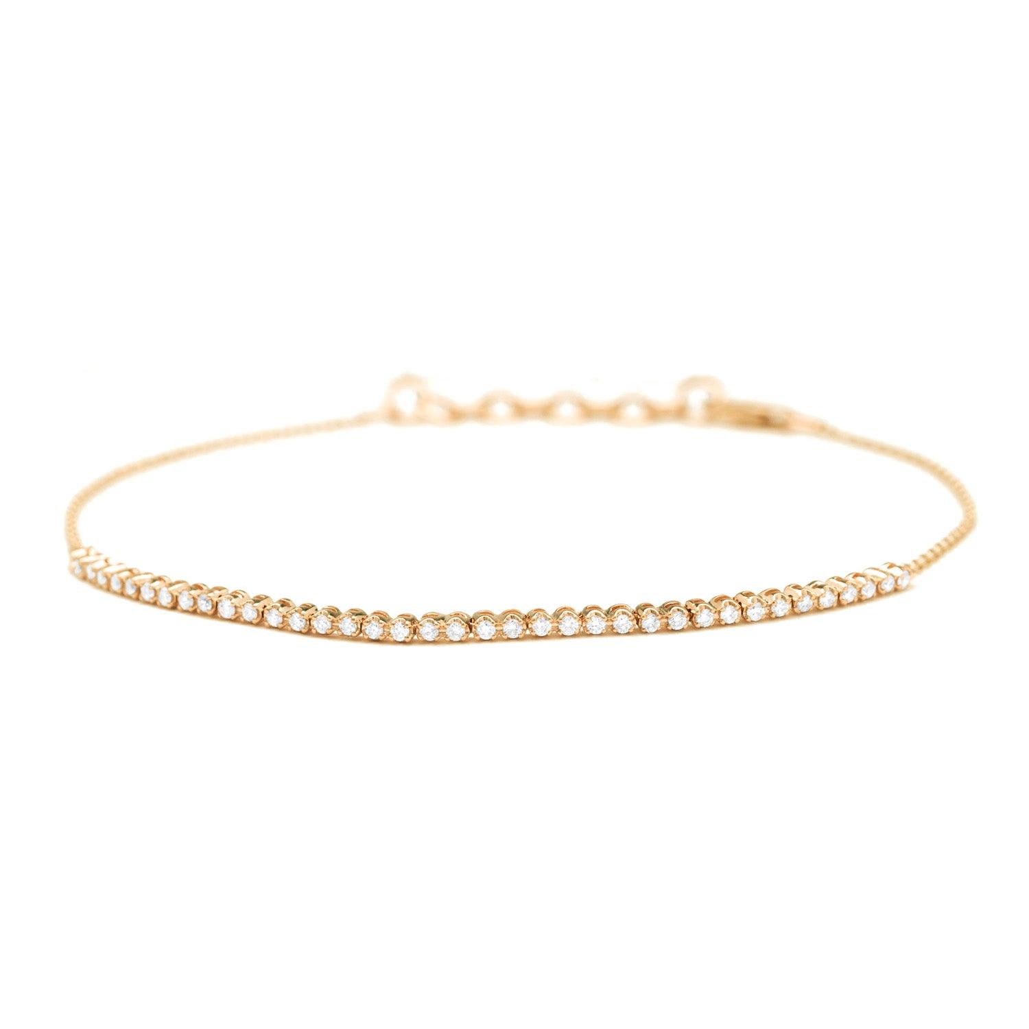 14k Gold Diamond Tennis Chain Bracelet - Aureli Jewelry