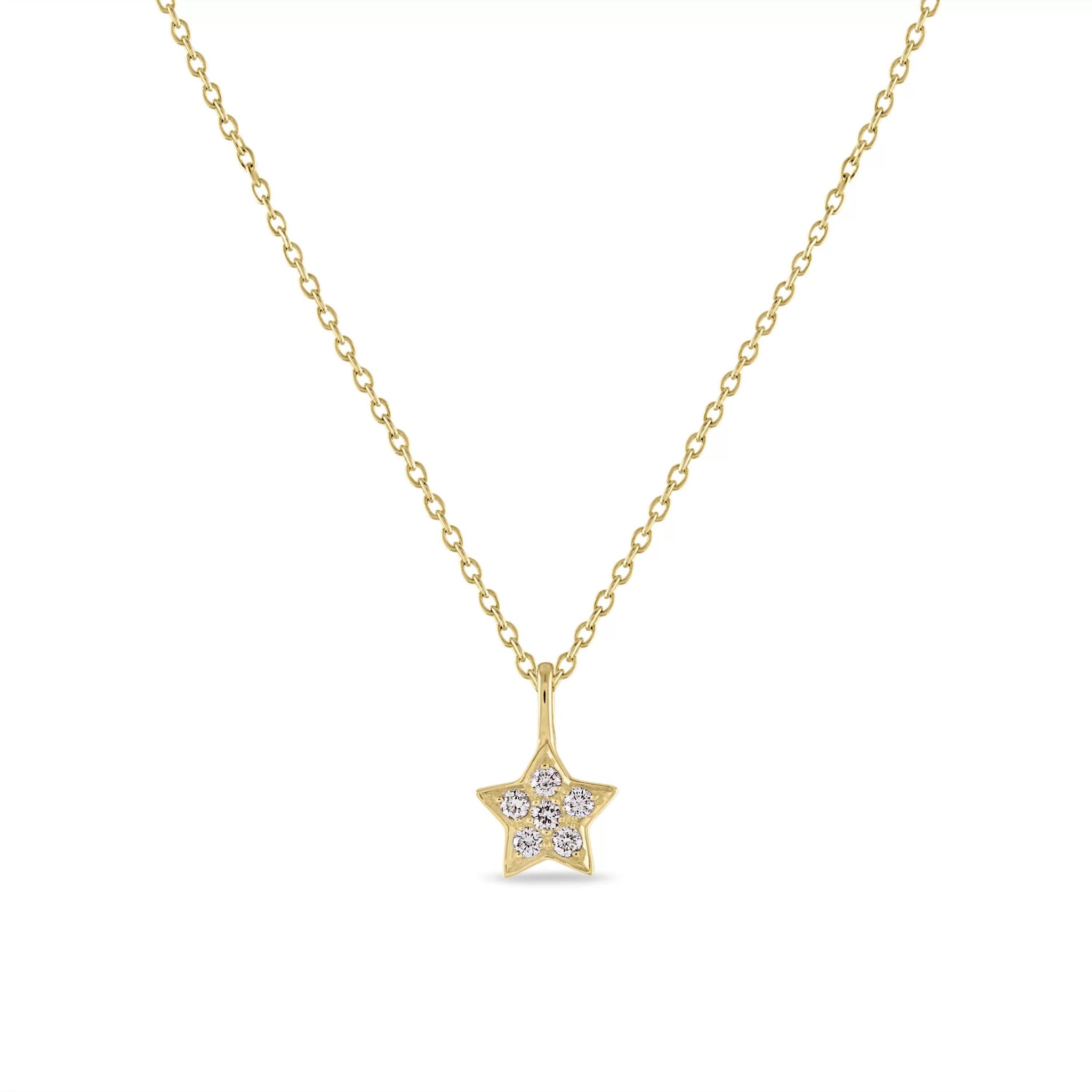 14k Gold Diamond Star Necklace - Aureli Jewelry