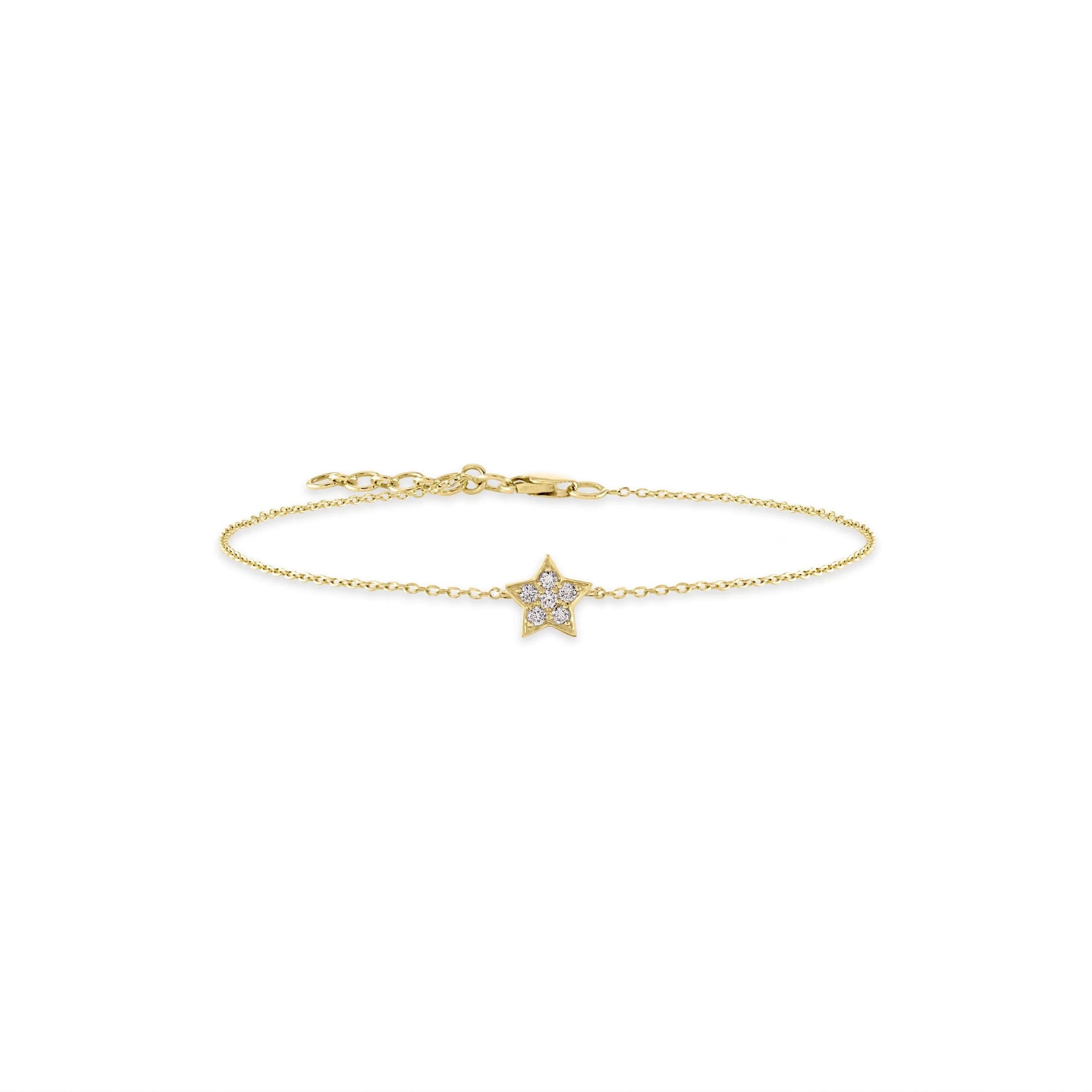14k Gold Diamond Star Bracelet - Aureli Jewelry