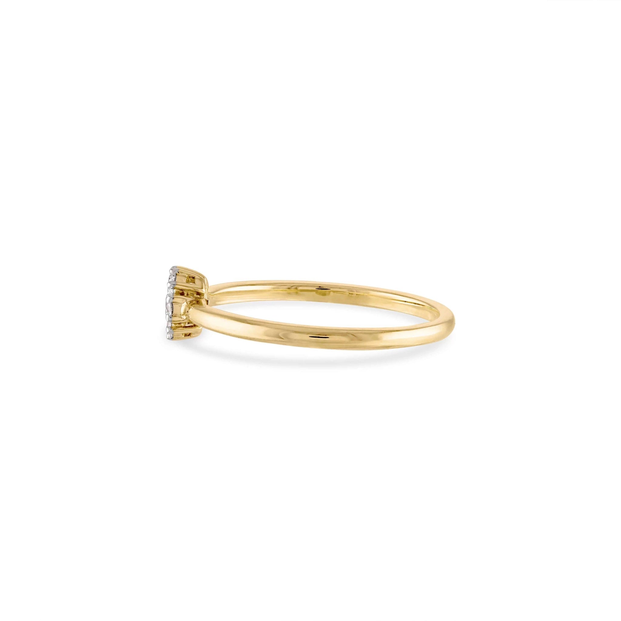 14k Gold Diamond Flower Ring - Aureli Jewelry